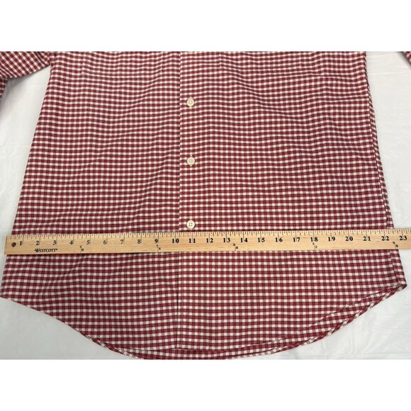 Orvis Red Check Gingham Men’s M Long Sleeve Flannel Shirt Button Down - Picture 12 of 15